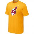 Wholesale Cheap MLB Cleveland Indians Heathered Nike Blended T-Shirt Yellow
