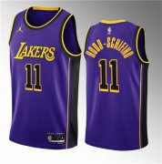 Wholesale Cheap Men's Los Angeles Lakers #11 Jalen Hood-Schifino Purple 2023 Draft Statement Edition Stitched Basketball Jersey