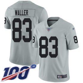 Wholesale Cheap Nike Raiders #83 Darren Waller Silver Men\'s Stitched NFL Limited Inverted Legend 100th Season Jersey