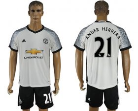 Wholesale Cheap Manchester United #21 Ander Herrera White Soccer Club Jersey