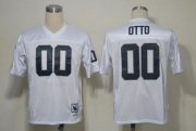 Wholesale Cheap Mitchell And Ness Raiders #00 Jim Otto White Stitched Throwback NFL Jersey