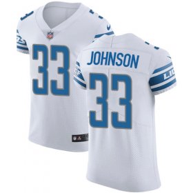 Wholesale Cheap Nike Lions #33 Kerryon Johnson White Men\'s Stitched NFL Vapor Untouchable Elite Jersey