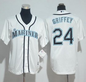 Wholesale Cheap Mariners #24 Ken Griffey White Cool Base Stitched Youth MLB Jersey