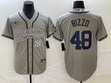 Wholesale Cheap Men's New York Yankees #48 Anthony Rizzo Gray With Patch Cool Base Stitched Baseball Jersey