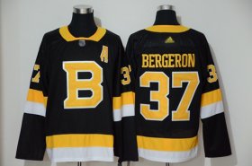 Wholesale Cheap Adidas Bruins #37 Patrice Bergeron Black 2019-20 Authentic Third Stitched NHL Jersey