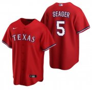 Wholesale Cheap Men's Texas Rangers #5 Corey Seager Red Cool Base Stitched Baseball Jersey