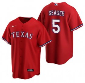 Wholesale Cheap Men\'s Texas Rangers #5 Corey Seager Red Cool Base Stitched Baseball Jersey