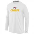 Wholesale Cheap Nike Kansas City Chiefs Authentic Logo Long Sleeve T-Shirt White