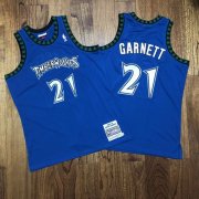 Wholesale Cheap Men's Minnesota Timberwolves #21 Kevin Garnett 2003-04 Blue Hardwood Classics Soul AU Throwback Jersey