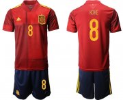 Wholesale Cheap Men 2020-2021 European Cup Spain home red 8 Adidas Soccer Jersey