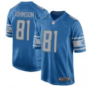 Wholesale Cheap Nike Lions #81 Calvin Johnson Light Blue Team Color Youth Stitched NFL Elite Jersey