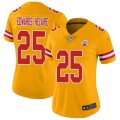 Wholesale Cheap Nike Chiefs #25 Clyde Edwards-Helaire Gold Women's Stitched NFL Limited Inverted Legend Jersey
