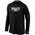 Wholesale Cheap Nike Philadelphia Eagles Authentic Logo Long Sleeve T-Shirt Black