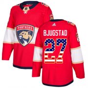 Wholesale Cheap Adidas Panthers #27 Nick Bjugstad Red Home Authentic USA Flag Stitched NHL Jersey