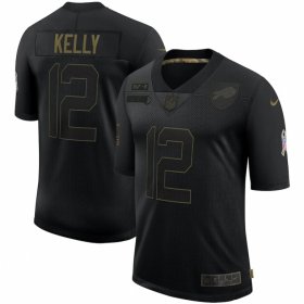 Cheap Buffalo Bills #12 Jim Kelly Nike 2020 Salute To Service Retired Limited Jersey Black