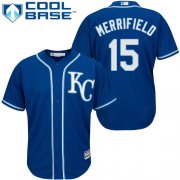 Wholesale Cheap Royals #15 Whit Merrifield Royal Blue Cool Base Stitched Youth MLB Jersey