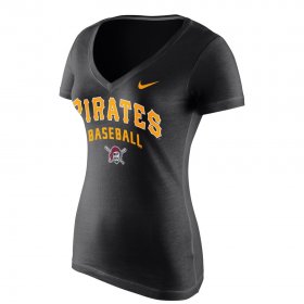 Wholesale Cheap Pittsburgh Pirates Nike Women\'s New Practice V-Neck T-Shirt Black