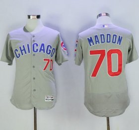 Wholesale Cheap Cubs #70 Joe Maddon Grey Flexbase Authentic Collection Road Stitched MLB Jersey