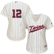 Wholesale Cheap Twins #12 Jake Odorizzi Cream Strip Alternate Women's Stitched MLB Jersey