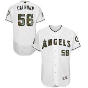 Wholesale Cheap Angels of Anaheim #56 Kole Calhoun White Flexbase Authentic Collection Memorial Day Stitched MLB Jersey