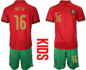 Wholesale Cheap 2021 European Cup Portugal home Youth 16 soccer jerseys