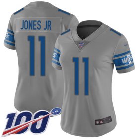 Wholesale Cheap Nike Lions #11 Marvin Jones Jr Gray Women\'s Stitched NFL Limited Inverted Legend 100th Season Jersey