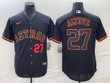 Cheap Men's Houston Astros #27 Jose Altuve Number Lights Out Black Fashion Stitched MLB Cool Base Nike Jersey