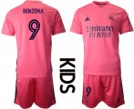 Wholesale Cheap Youth 2020-2021 club Real Madrid away 9 pink Soccer Jerseys