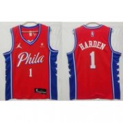 Wholesale Cheap Men Philadelphia 76ers #1 James Harden statement edition Red Stitched jersey