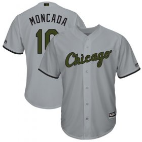 Wholesale Cheap White Sox #10 Yoan Moncada Grey New Cool Base 2018 Memorial Day Stitched MLB Jersey