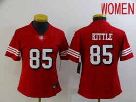 Wholesale Cheap Women San Francisco 49ers 85 Kittle Red New Nike Vapor Untouchable Limited 2021 NFL Jersey