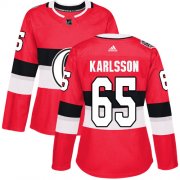 Wholesale Cheap Adidas Senators #65 Erik Karlsson Red Authentic 2017 100 Classic Women's Stitched NHL Jersey