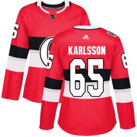 Wholesale Cheap Adidas Senators #65 Erik Karlsson Red Authentic 2017 100 Classic Women\'s Stitched NHL Jersey