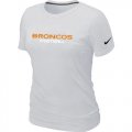 Wholesale Cheap Women's Nike Denver Broncos Sideline Legend Authentic Font T-Shirt White