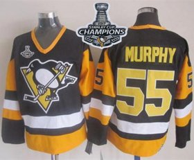 Wholesale Cheap Penguins #55 Larry Murphy Black CCM Throwback 2017 Stanley Cup Finals Champions Stitched NHL Jersey