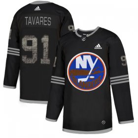 Wholesale Cheap Adidas Islanders #91 John Tavares Black Authentic Classic Stitched NHL Jersey