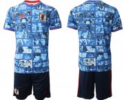 Cheap Men's Japan Blank Blue Home Soccer Jersey Suit