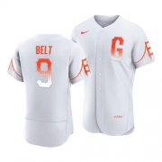 Wholesale Cheap San Francisco Giants #9 Brandon Belt White 2021 City Connect MLB Flex Base Nike Jersey