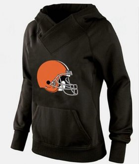 Wholesale Cheap Women\'s Cleveland Browns Logo Pullover Hoodie Black