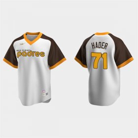 Wholesale Cheap Mens San Diego Padres #71 Josh Hader Nike White Pullover Cooperstown Collection Jersey