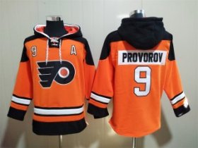 Wholesale Cheap Men\'s Philadelphia Flyers #9 Ivan Provoro Orange Ageless Must-Have Lace-Up Pullover Hoodie