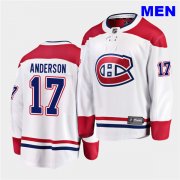 Wholesale Cheap Men's Montreal Canadiens #17 Josh Anderson 2020-21 Away White Breakaway Player WhiteJersey