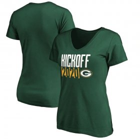 Wholesale Cheap Green Bay Packers Fanatics Branded Women\'s Kickoff 2020 V-Neck T-Shirt Green