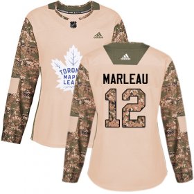 Wholesale Cheap Adidas Maple Leafs #12 Patrick Marleau Camo Authentic 2017 Veterans Day Women\'s Stitched NHL Jersey