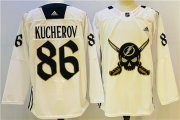 Wholesale Cheap Men's Tampa Bay Lightning #86 Nikita Kucherov White Stitched Jersey