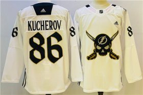 Wholesale Cheap Men\'s Tampa Bay Lightning #86 Nikita Kucherov White Stitched Jersey