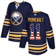 Wholesale Cheap Adidas Sabres #11 Gilbert Perreault Navy Blue Home Authentic USA Flag Stitched NHL Jersey