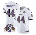 Wholesale Cheap Men's Baltimore Ravens #44 Marlon Humphrey White 2023 F.U.S.E With Patch Throwback Vapor Limited Stitched Jersey