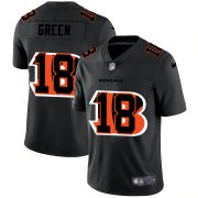 Wholesale Cheap Cincinnati Bengals #18 A.J. Green Men's Nike Team Logo Dual Overlap Limited NFL Jersey Black