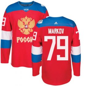 Wholesale Cheap Team Russia #79 Andrei Markov Red 2016 World Cup Stitched NHL Jersey
